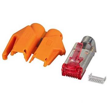 Konnektor 8/8 RJ45 HiRose TM21 Orange Cat. 6 – 100 Stück / Set