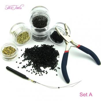 Professional Hair Extension Kit: Nano Micro Rings with Application Tools