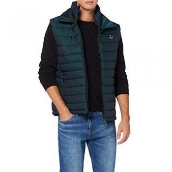 Superdry Chaleco Gilet Double Zip Fuji, Talla XS, Color Verde