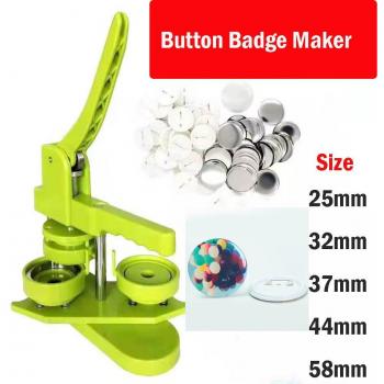 Button Pin Maker Machine with Molds for 25mm/32mm/37mm/44mm/50mm/56mm/58mm/75mm