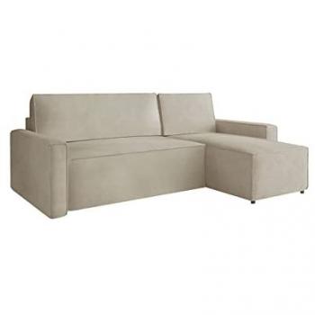 Sofá rinconero Stamford 107 con función de descanso y caja de ropa de cama, 235 x 150 x 87 cm