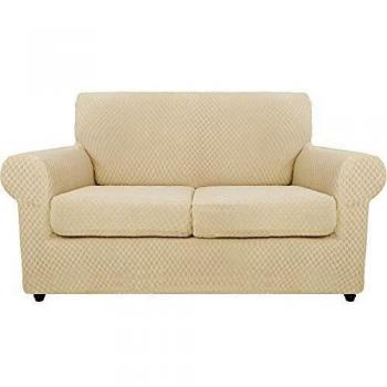 MAXIJIN 3 Piece Elastic Furniture Protector for 2 Seater