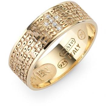 Anello Amen Padre Nostro Uomo Zirconato