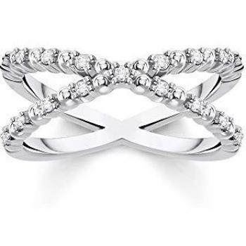 Thomas Sabo Moderne Zilveren Damesring – TR2318-051-14-52, 925, maat 52