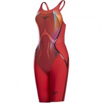 Speedo LZR Racer X Openback Kneeskin Bañador Largo, Rojo