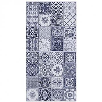 Tapis de Cuisine et Salon PVC Bleu Ciment 80×150 cm