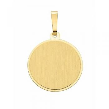 Damen Kettenanhänger 585 Gold Gravurplatte Ø 15,5 mm