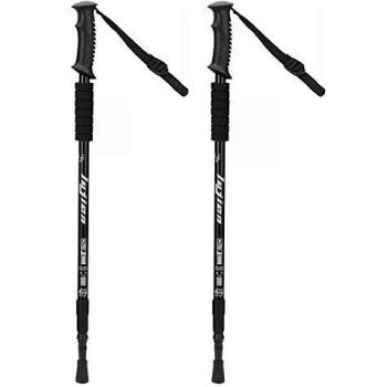 Bastón de trekking Outera, Plegable, Aluminio, Extensible, 1 Par, Longitud de 53cm