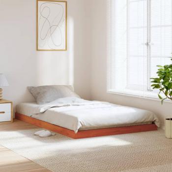 VidaXL Solid Wood Pine Bed Frame 120x190 cm Wax Brown Small Double