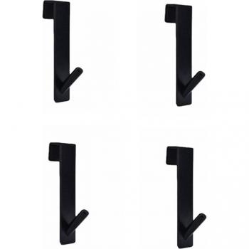 Back Hanging Single Hook Practical Black Door Bathroom Glass Nail Free Clothes Hook