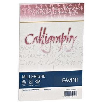 25 Buste Calligraphy Millerighe 12x18cm 100gr 01 Bianco | Favini