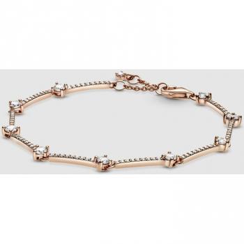 Cinturón de Pulsera Pandora 16 cm con Baras Pavé Rosado