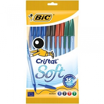 Penne a Sfera BIC Cristal Soft 10x1,2mm Colorate