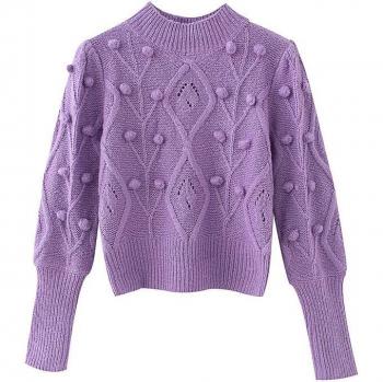 Solid Color Round Neck Sweater for Women LL285