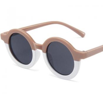 Gafas de sol redondas coloridas para niños, con diseño de leopardo y protección UV