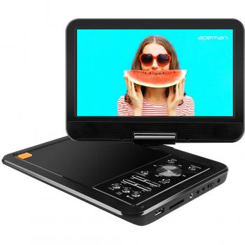 APEMAN 10,5″ Mobile DVD‑Player – 5h Akku, USB & AV‑Ausgang