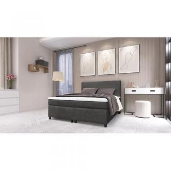 Boxspringbett Paxos Cordstoff Graphit 140x200 Hotelbett Bonellfederkern