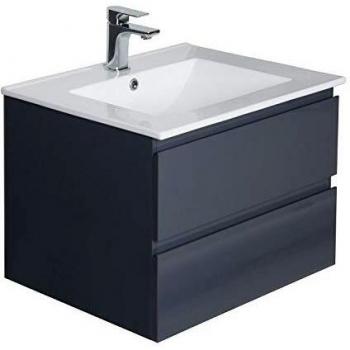 Meuble Simple Vasque Réglable 45 cm Gris Anthracite Sorrento