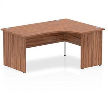 Impulse 1600mm Right Crescent Office Desk Walnut Top