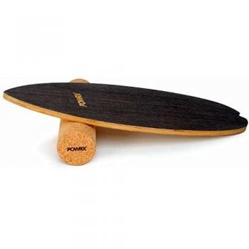 POWRX Balanceboard für Surf, Skate & Indoor-Training – Holzschwarz