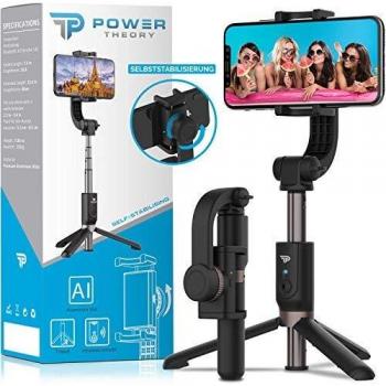Power Theory Smart Gimbal Selfie Stick – Bluetooth, Stativ, Stabilisator für alle Smartphones