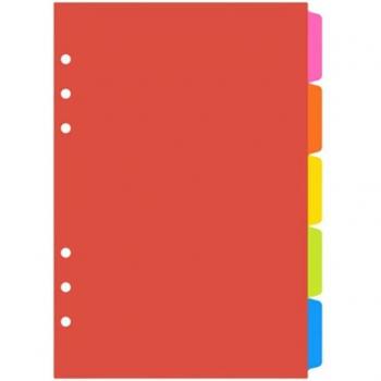 A5 A6 Colorful Loose Leaf Index Dividers with 6 Holes