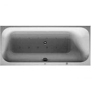 Bañera rectangular de hidromasaje Duravit Happy D.2 170x70 cm 150 l respaldo derecho
