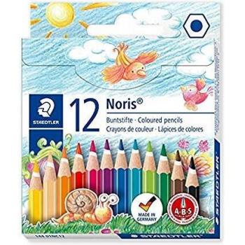 Staedtler Noris Aquarell Pack de 12 Lapices Hexagonales de Colores + Pincel