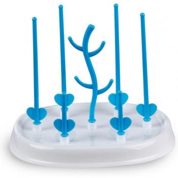 Blue Baby Bottle Drying Rack with Drainage