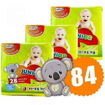 Maury Junior 84 Pannolini Ipoallergenici 5 / 11‑25 kg, 84 pezzi