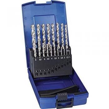 Set de brocas espirales HSS 19 piezas DIN 338 tipo W 1-10 mm