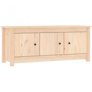Scarpiera mobile portaoggetti ingresso soggiorno in legno di pino 110x38x45,5 cm