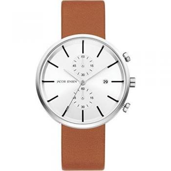 Jacob Jensen Herren Chronograph Uhr mit Leder 622