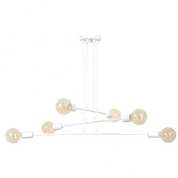 Acciaio Bianco Lampadario Industrial 6 Luci Multiplo a Bracci