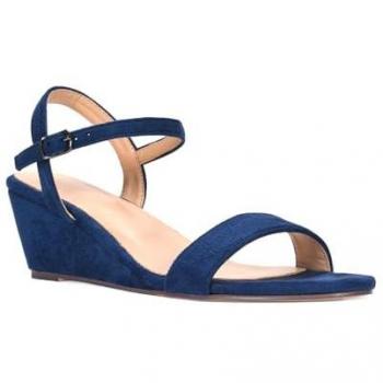 Alissa Navy Slip‑on Wedge Heel Footwear