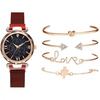 Reloj Femenino de Cielo Estrellado en Oro Rosa