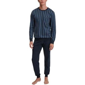 CALIDA Relax Imprint 1 Pyjama‑Set für Männer, Größe M, blauer Streifenlook, 100 % Baumwolle