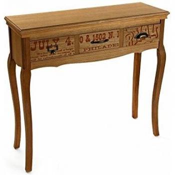 Tavolo d'ingresso Versa 21080021 Riano in legno e metallo con 3 cassetti