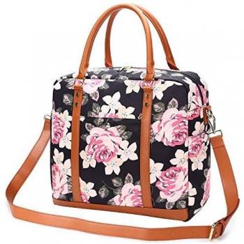 Sac de Voyage Femme en Toile, Grand Sac Duffel pour Week-End Sport Camping (Fleur)