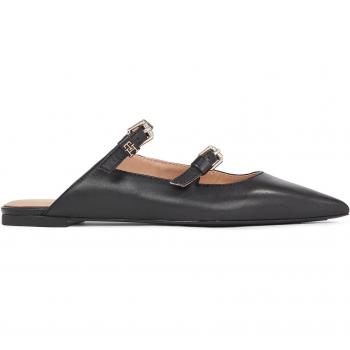 Leder-Pantoletten Tommy Hilfiger – Th Pointy Mule FW0FW07722 (Schwarz)