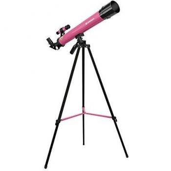 Bresser 8850600W9H000 50mm × 600mm Pink Junior Lens Scope, AZ Mount, Bresser Brand