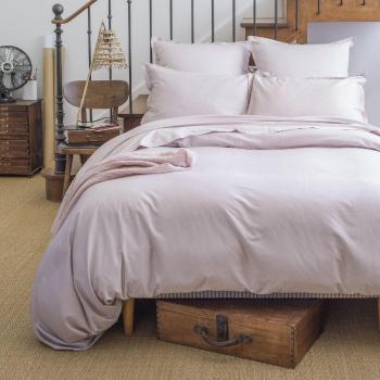 Housse de couette en satin de coton TEOPHILE rose 260 x 240