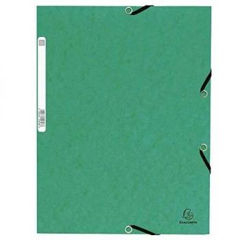 Exacompta 55303E Sammelmappe (mit Gummizug und 3 Klappen aus Manila Karton 355 g, für Format DIN A4) 1 Stück grün