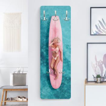 Entrada Dorada: Perchero de Madera Turquesa