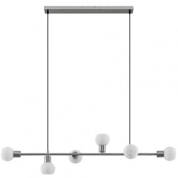 Pendelleuchte Lindby Biscala, Nickel/Opal, Glas