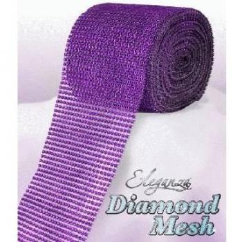 4.75 Diamond Crystal Ribbon Mesh Roll (Purple)
