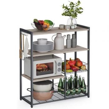 Scaffale “Cucina Rete” in greige con finitura nera