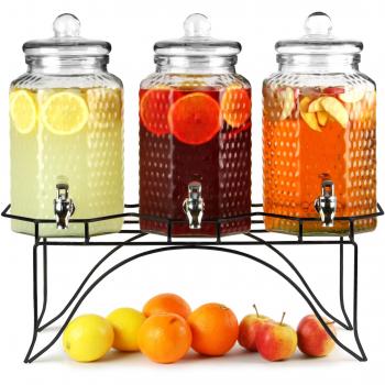 Dual Triple Beverage Dispenser with Base