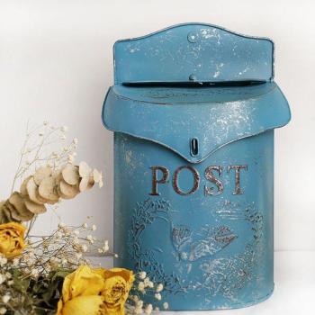 Retro Blue Mailbox Design