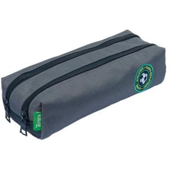 Tann's Trousse double Tiago gris 23x6x9